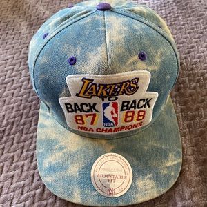 Vtg Los Angeles Lakers 87 88 Back to Back NBA Champion Hat Snapback Denim